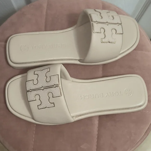 Tory Burch Double T Leather Sport Slide Size 8 - Picture 5 of 8